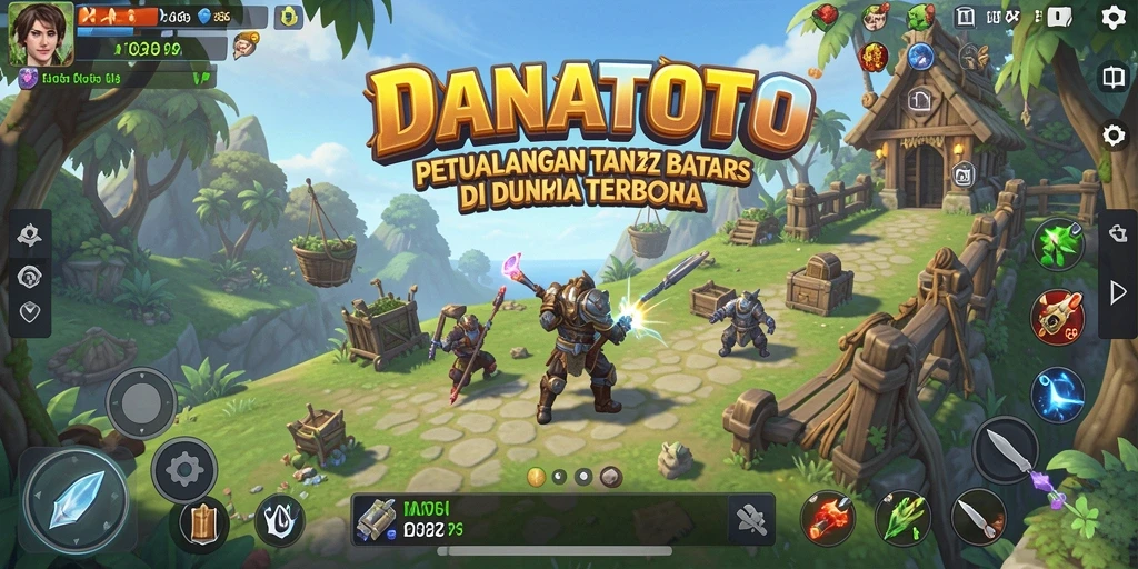 Screenshot DANATOTO menampilkan petualangan seru di dunia terbuka.