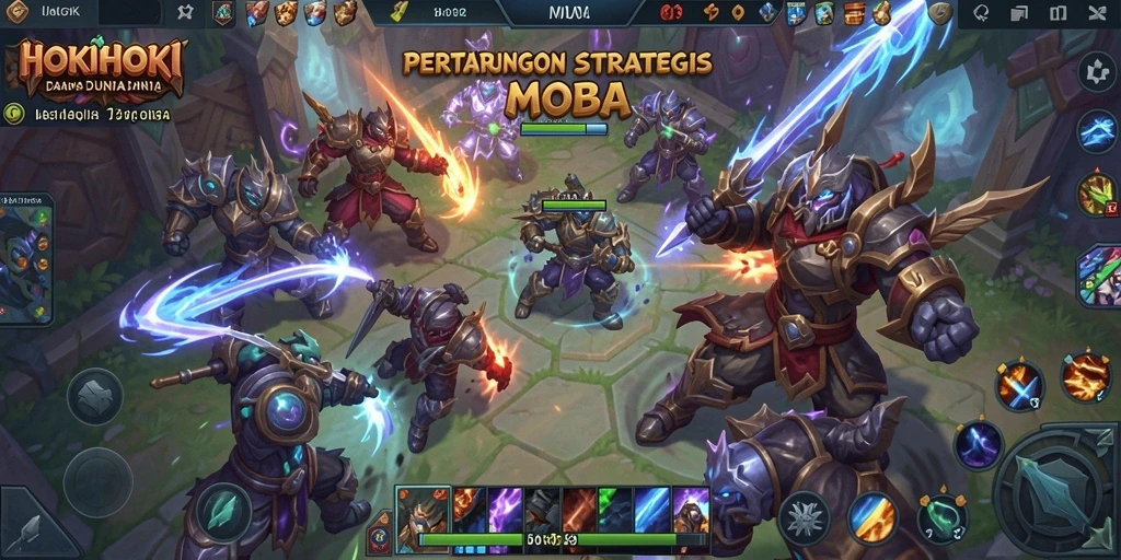 Screenshot utama HOKIHOKI menampilkan pertarungan seru antara tim.