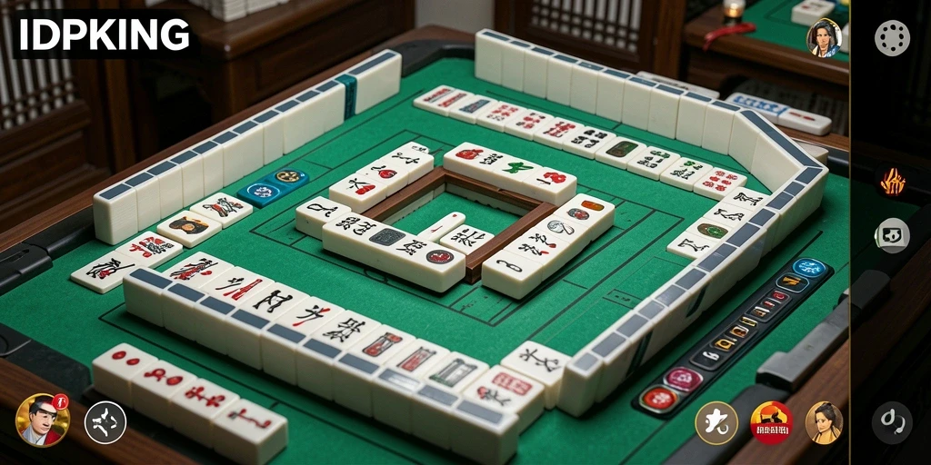 Tampilan gameplay seru di IDPKING, siap untuk tantangan Mahjong!