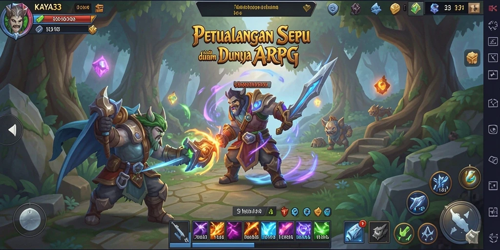 Tampilan gameplay KAYA33 dengan aksi petualangan yang mendebarkan.