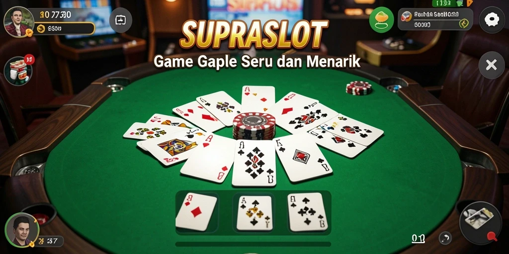 Tampilan gameplay seru di SUPRASLOT dengan permainan Gaple.